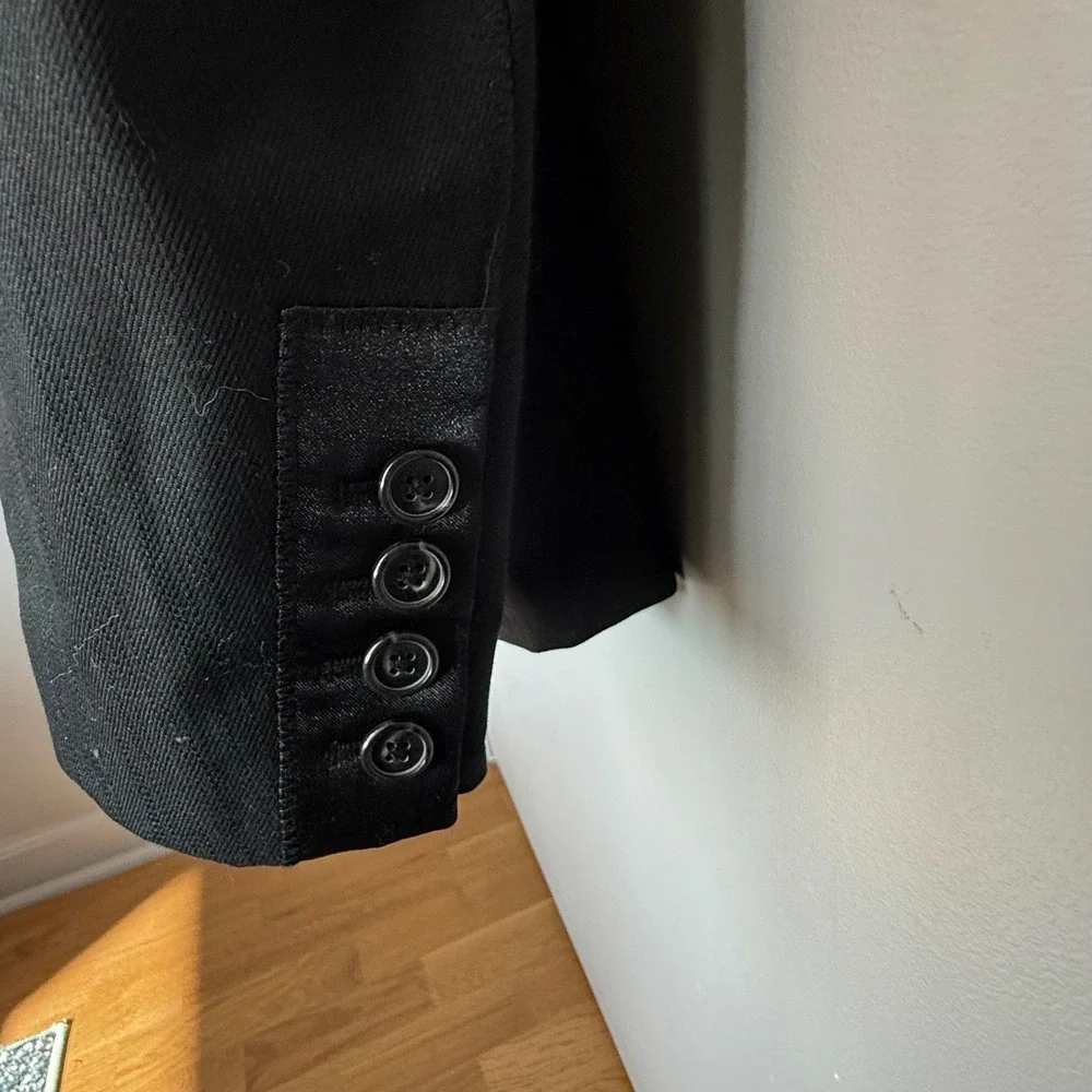 Guess Jeans Streetwear Blazer Large Black Cotton Blend Y2K Media Pocket Jacket